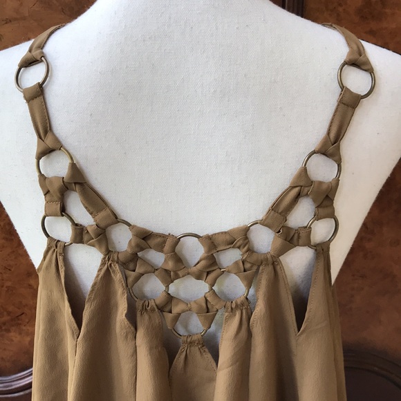 Free People Sleeveless Tunic with Decorative Ring Cut Out Design in Front & Back - Picture 3 of 10